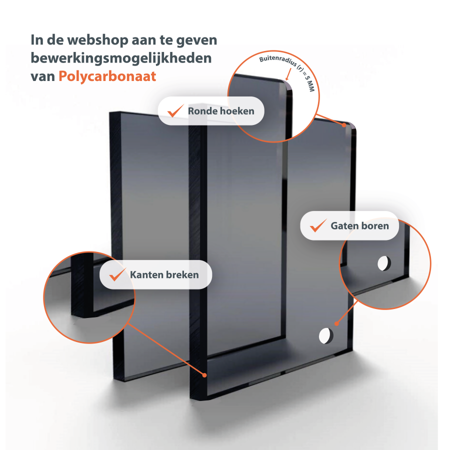 Alt-intech® UV-beschermde Polycarbonaat Plaat – Transparant, Sterk En In Alle Maten (2-20 Mm)